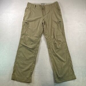 LL Bean Vista Camp Pants Khaki Tan Hiking Roll Up Leg Womens 8 Petite